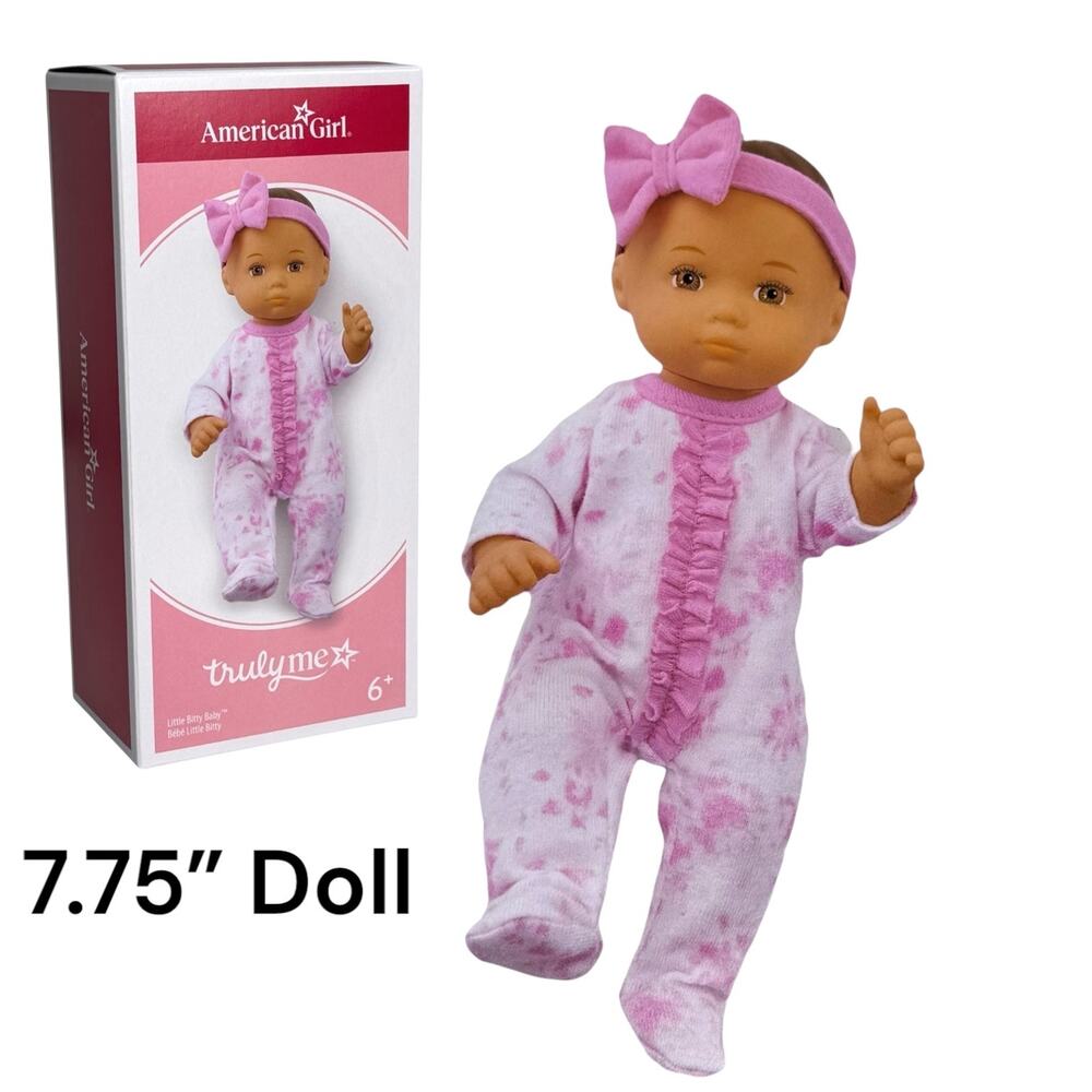 American Girl Little Bitty Baby Doll 7.75" Brown Hair & Eyes PJ Sleeper Box New